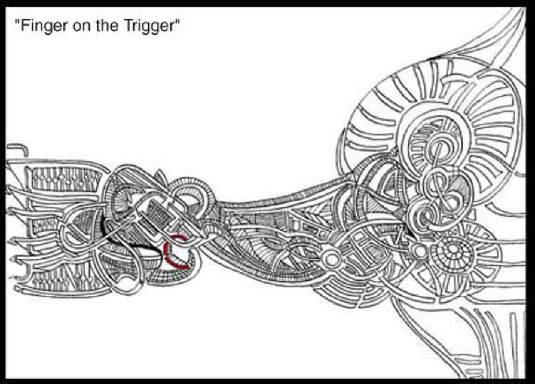 Ron Stultz doodle "Finger on the Trigger" large image