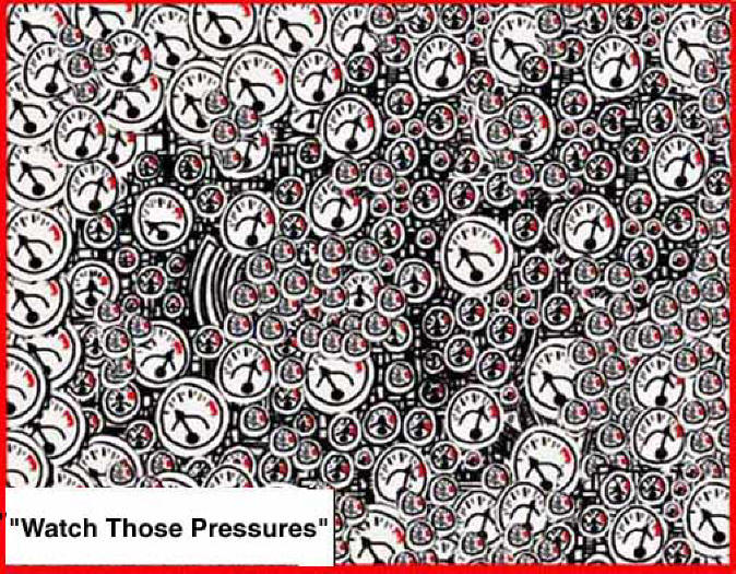 Ron Stultz doodle "Watch Those Pressures" large image