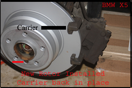 BMW X5 - Shows rear brake carrier.