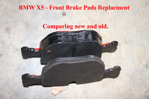 BMW X5 front brake pads replacement.