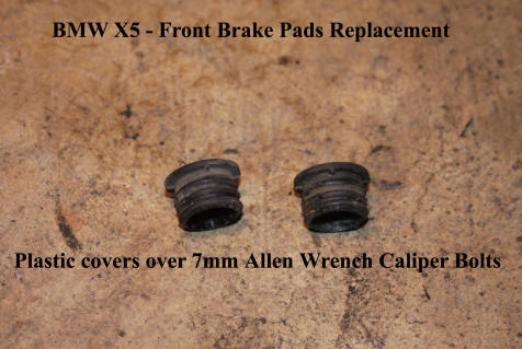 BMW X5 front brake pads replacement.