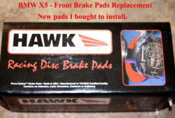 BMW X5 front brake pads replacement.