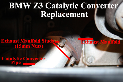 How BMW Z3 CAT connects to exhaust manifold