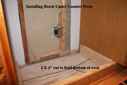 Under-the-counter oven install