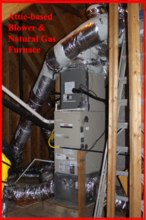 Lennox HVAC forced air gas furnace, AC and blower unit