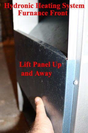 Shows how to remove typical furnace plate that might have information on the back.