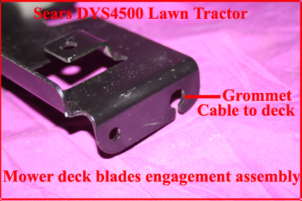 DYS4500 Deck engage assembly - Detail for cable