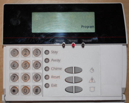 Digital Security Controls (DSC) LCD5500Z Keypad in programming mode