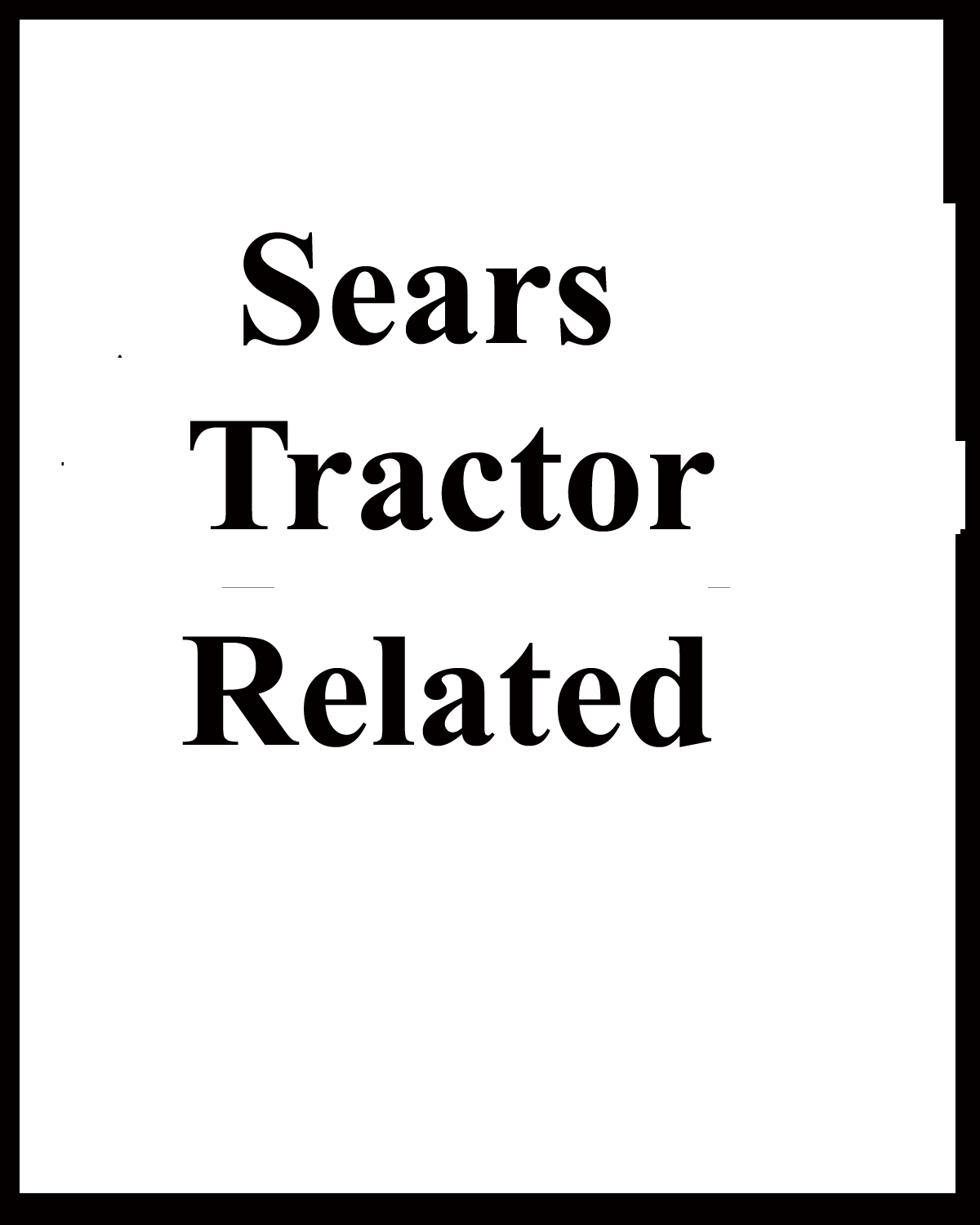 Provides Links to Other Sear Tractor pages