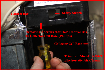 Trion TRIM-T Electrostatic Air Cleaner -Shows Safety Switch